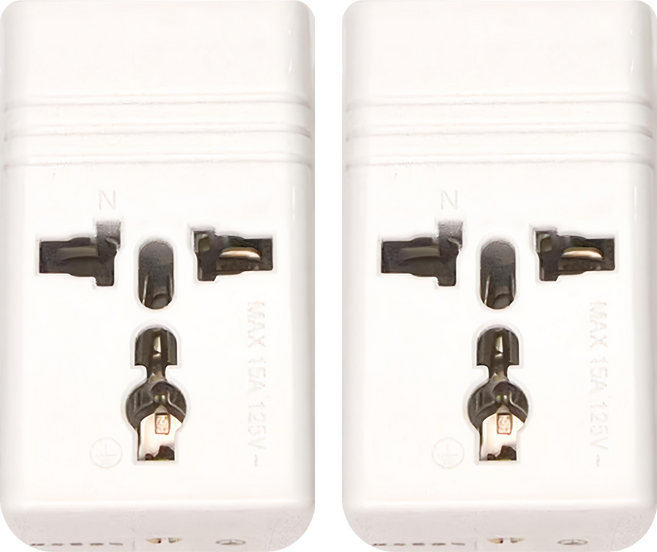 Dr.AV 聖岡科技 2P台灣專用 萬國轉換節能插頭 1孔 TNT-896S 13.4 x 8 x 6cm, 13.4cm, 白色, 2個