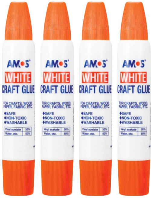 AMOS 阿摩司 雙頭白膠, 34ml, 4個