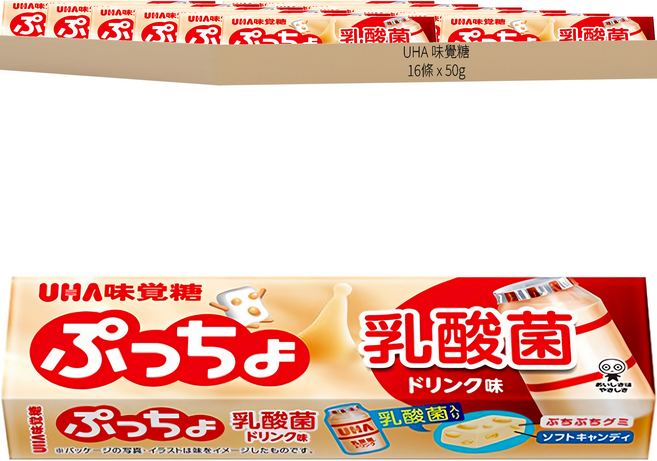 UHA 味覺糖 普超條糖 乳酸飲料味, 50g, 16條