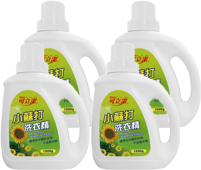 Klean J 可立潔 小蘇打洗衣精, 1kg, 4瓶
