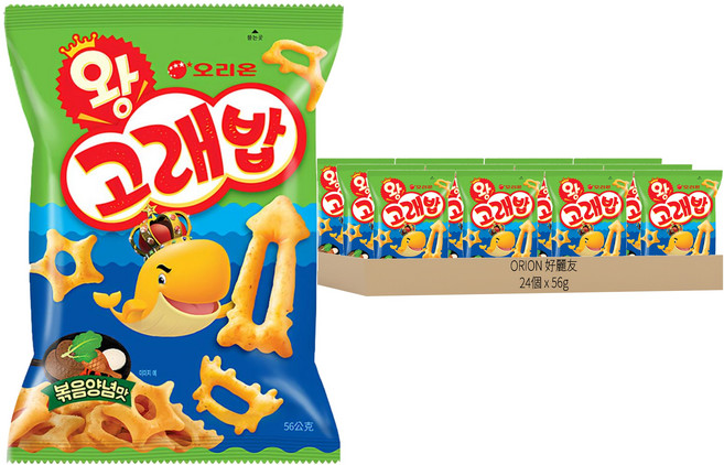 ORION 好麗友 鯨魚王脆餅, 56g, 24包
