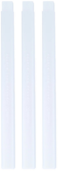 sun-star square long eraser 大小角度方形長條橡皮擦 14.5 x 1.1 x 1.1cm 21g, 冰鹽白, 3個