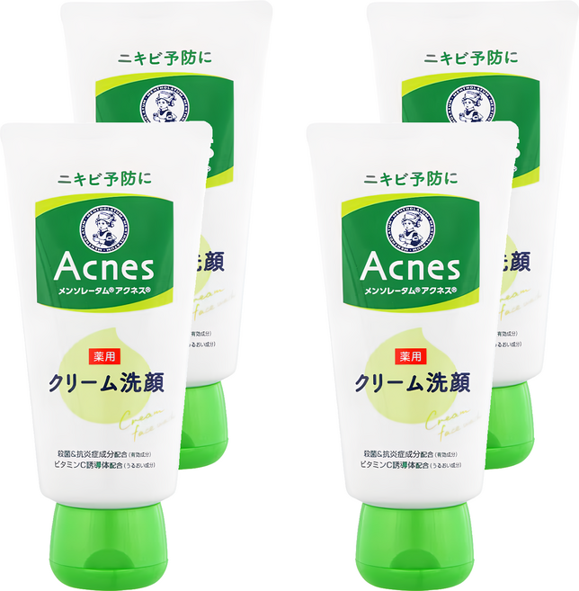 MENTHOLATUM 曼秀雷敦 Acnes 抗痘洗面乳, 130g, 4條