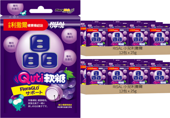 RISAL 小兒利撒爾 Quti軟糖 晶明, 葡萄, 25g, 24包