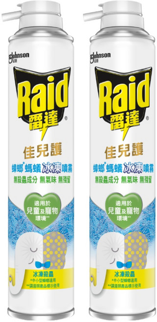 Raid 雷達 佳兒護 蟑螂螞蟻冰凍噴霧, 350ml, 2瓶