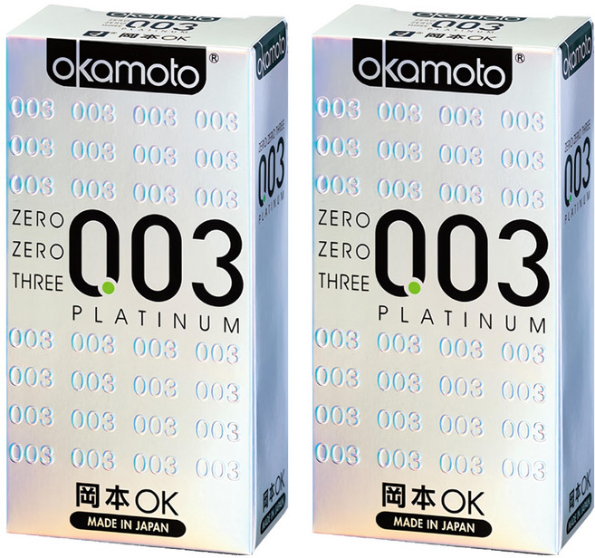 okamoto 岡本 003 白金極薄型保險套 52mm, 6入, 2盒