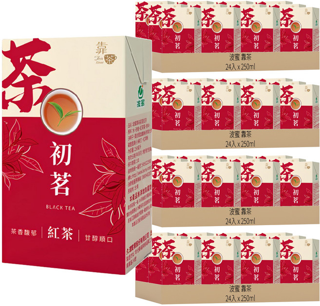 波蜜 靠茶 初茗紅茶, 250ml, 96入