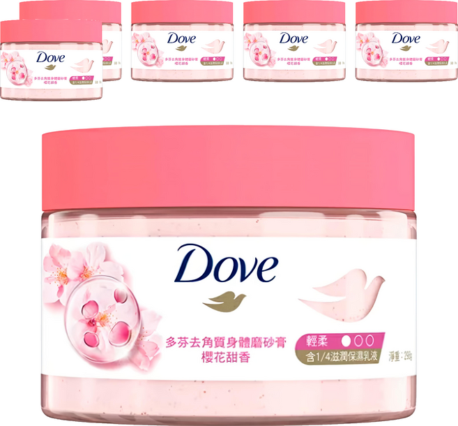Dove 多芬 去角質身體磨砂膏 櫻花甜香, 298g, 6罐
