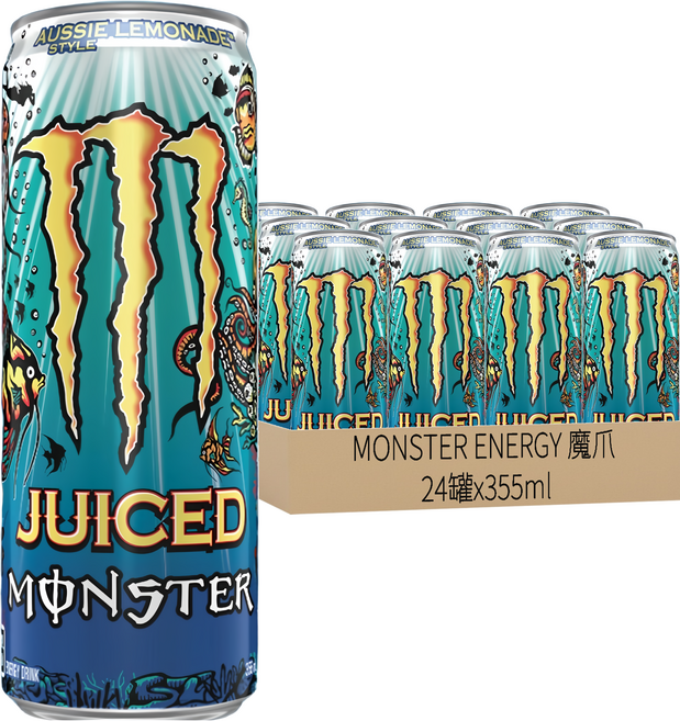MONSTER ENERGY 魔爪 Juiced Monster 澳式檸檬碳酸能量飲料, 355ml, 24罐