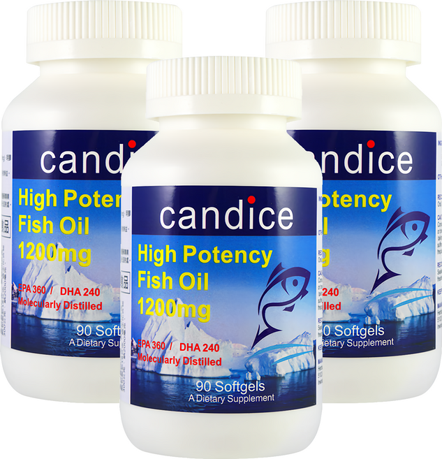 candice 康迪斯 歐米加 600 魚油膠囊, 90顆, 1.2g, 3罐