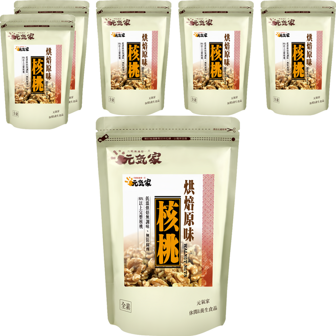 元氣家 烘焙原味核桃, 200g, 6包