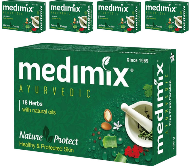 medimix 印度綠寶石皇室藥皂浴 美肌皂 草本, 125g, 5個