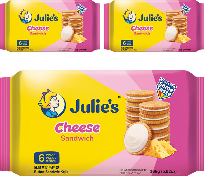 Julie's 茱蒂絲 乳酪三明治餅乾, 168g, 3袋