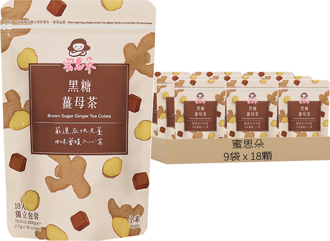 蜜思朵 黑糖薑母茶, 17g, 9袋, 18入