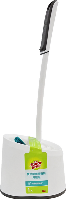 3M Scotch-Brite 百利 雙向刷頭馬桶刷底座組, 1組