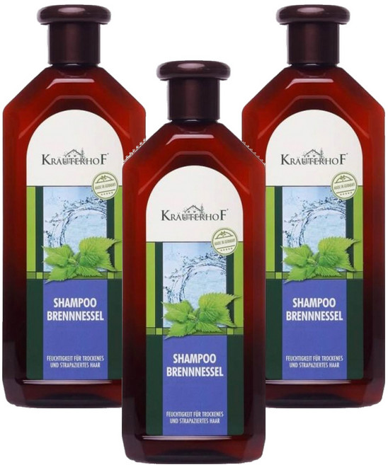 KRAUTERHOF 草本莊園 無矽靈植萃草本洗髮精 蕁麻洗髮精, 500ml, 3瓶