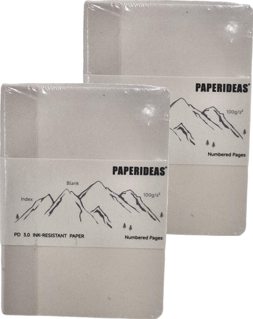 PAPERIDEAS 筆記本 空白 A7(105 x 73mm), 空白 灰色, 2本