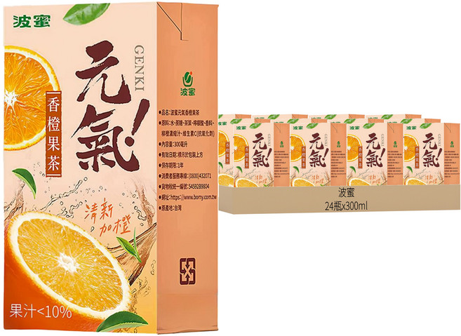 波蜜 元氣香橙果茶, 24瓶, 300ml