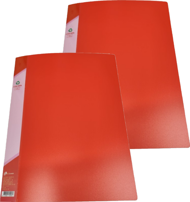 SUANDER 雙德文具 PP主色板資料簿 SD40A-4 40張, 紅色, 2本