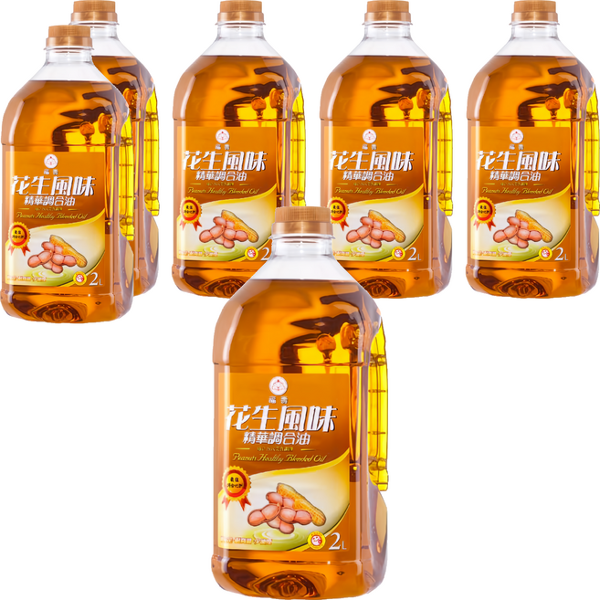 福壽實業 花生風味精華調合油 煎煮炒炸皆宜, 2L, 6桶