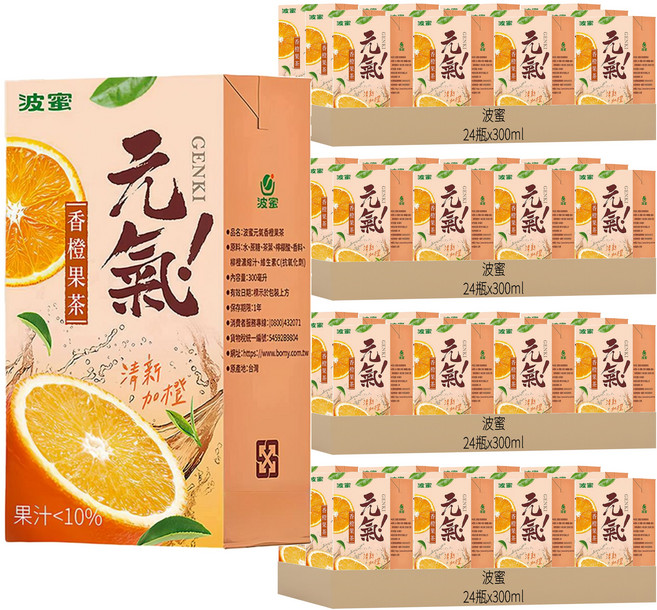 波蜜 元氣香橙果茶, 96瓶, 300ml