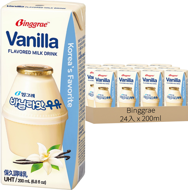 Binggrae 香草牛奶, 200ml, 24入