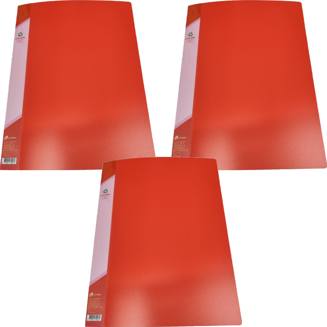 SUANDER 雙德文具 PP主色板資料簿 SD40A-4 40張, 紅色, 3本