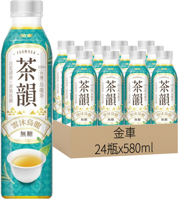 金車 茶韻 雲沐烏龍, 580ml, 24瓶