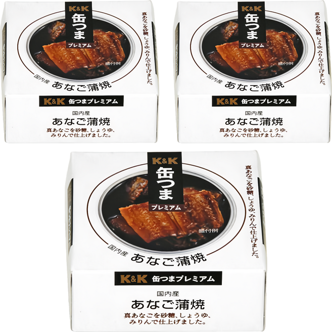 K&K 蒲燒鰻魚, 80g, 3罐