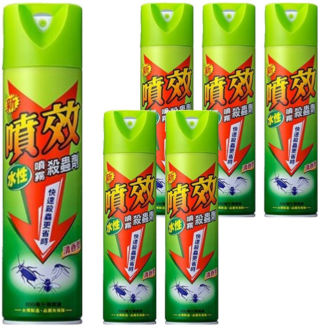 噴效 水性噴霧殺蟲劑 清香型, 600ml, 6瓶