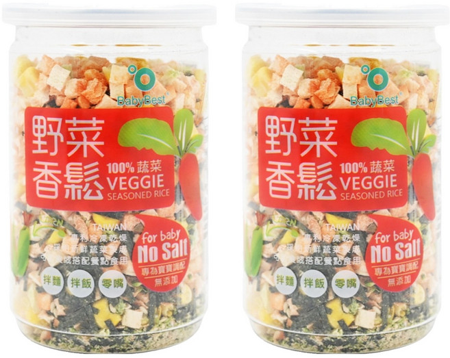 BabyBest 貝比斯特 寶寶香鬆 野菜香鬆 1歲以上, 45g, 2罐