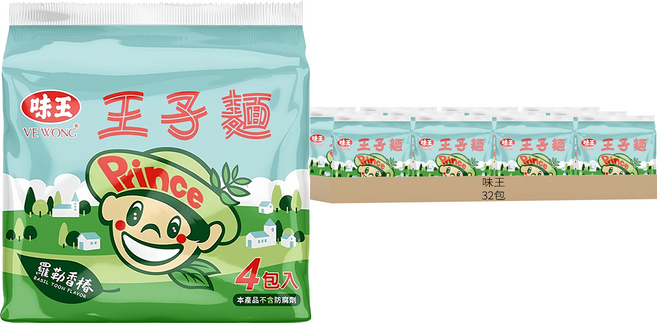 味王 王子麵 羅勒香椿口味 44g, 32包