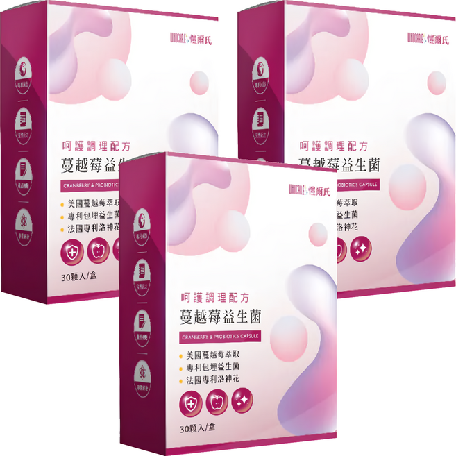 WHOCARES 愷爾氏 蔓越莓益生菌膠囊 550mg, 3盒, 30顆
