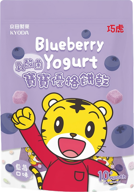 KYODA 京田製菓 巧虎寶寶乳酸菌優格餅乾, 藍莓, 26g, 1包