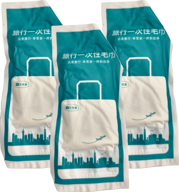 LESINCE 樂洗漱 旅行一次性毛巾 0.3 x 0.7m 15個, 單色, 3包