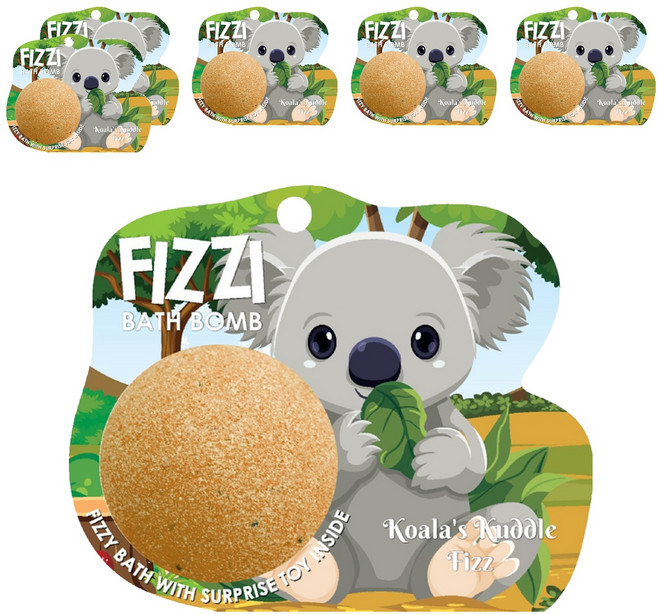 Saboo 台灣公司貨 泡沫沐浴球 KOALA'S KUDDLE FIZZ 無尾熊的咕咕叫聲, 6顆, 100g