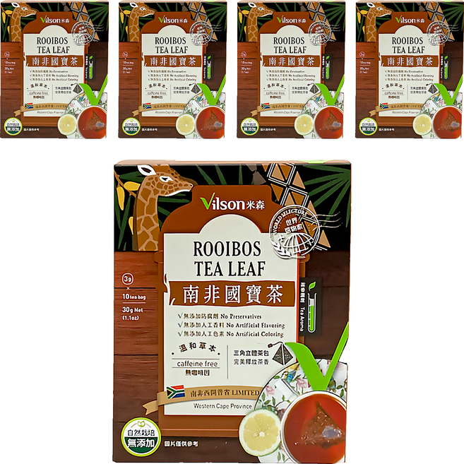 Vilson 米森 南非國寶茶, 3g, 10包, 5盒