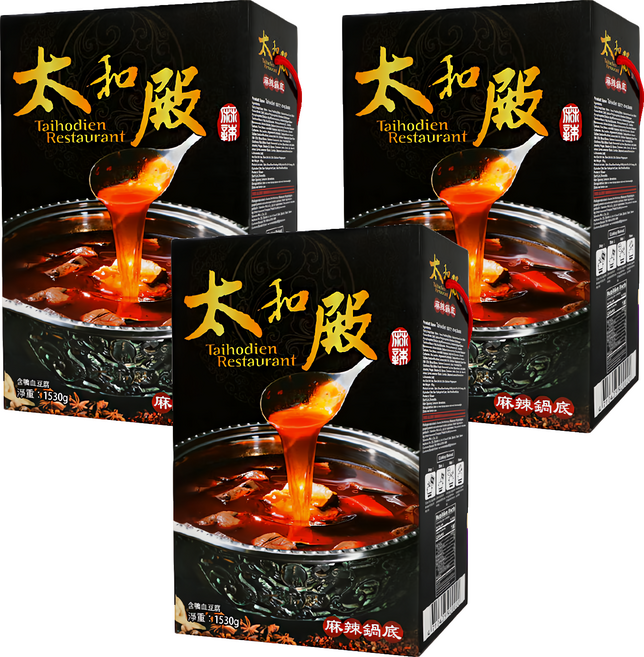 太和殿 麻辣鍋底含鴨血豆腐, 1.53kg, 3盒