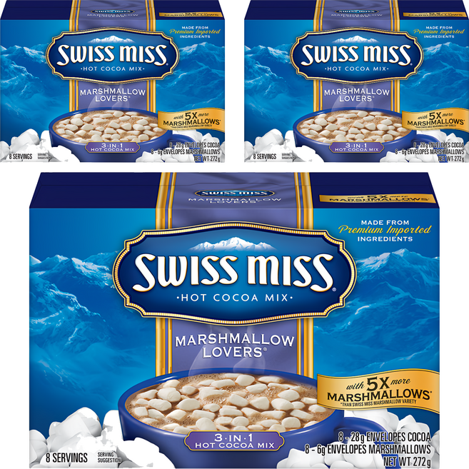SWISS MISS 濃情棉花糖熱可可粉, 34g, 8包, 3盒