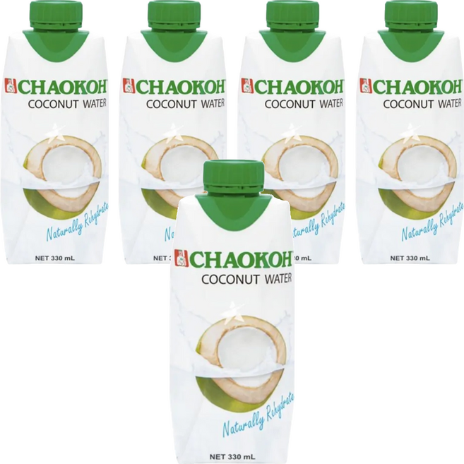CHAOKOH 100%椰子水, 330ml, 5個