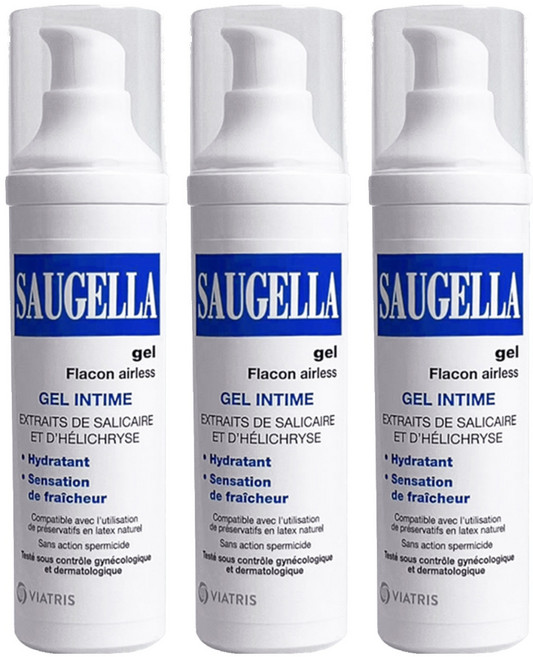 SAUGELLA 賽吉兒 高效修護保濕凝膠 日用型 50ml 私密肌膚保濕 舒緩乾燥, 3瓶