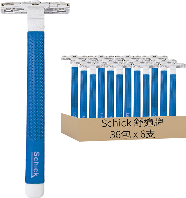 Schick 舒適牌 高級防滑輕便刀 一般型, 6支, 36包