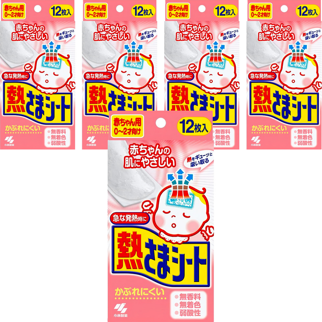 KOBAYASHI 小林製藥 嬰兒用退熱貼, 12片, 5盒