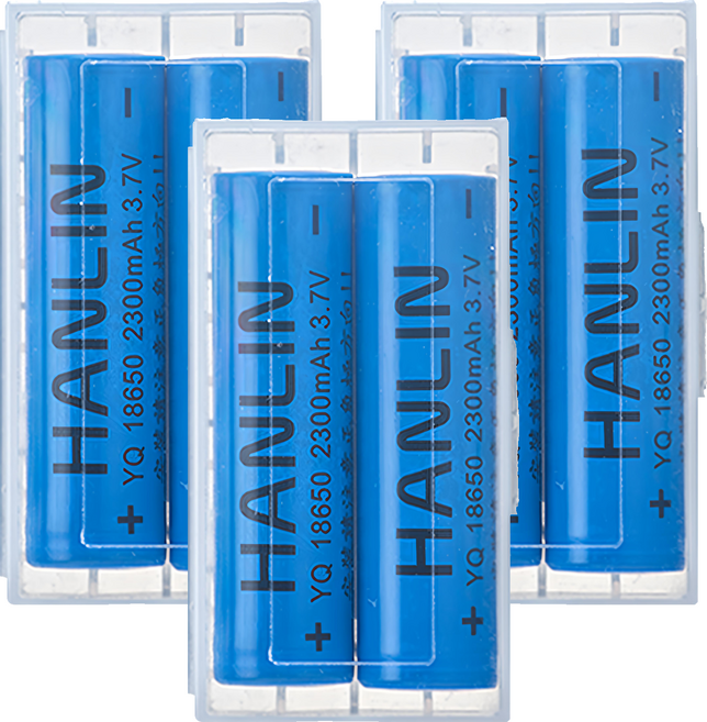 HANLIN充電電池 平頭 18650, 3盒, 2個
