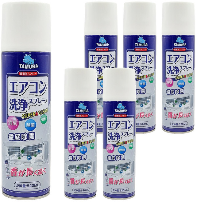 日本 TAMURA 免水洗冷氣清潔劑, 520ml, 6瓶