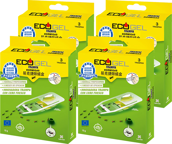 ECOGEL 易克捷 除蟻盒, 15g, 4盒