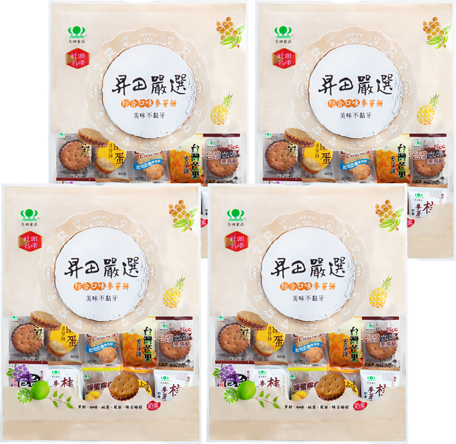 昇田食品 綜合麥芽餅, 480g, 4袋