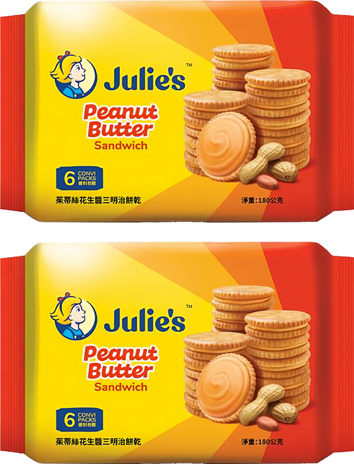 Julie's 茱蒂絲 花生醬三明治餅乾, 180g, 2包