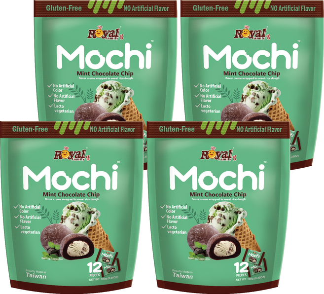 ROYAL FAMILY 皇族 薄荷巧克力脆片風味麻糬, 4個, 180g