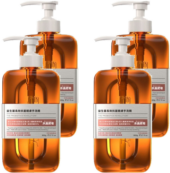 南僑水晶 益生菌長效抗菌親膚手洗精, 800g, 4瓶